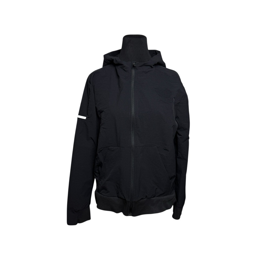 Adidas Hooded Full Zip Jacket Track Run Jog Athletic Outdoor Black SZ M Womens - Picture 10 of 10